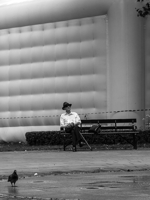 Man and bench