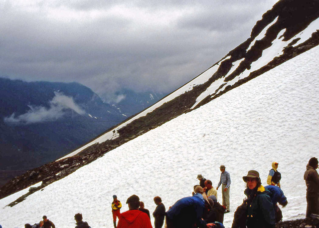 Lutningen på glaciären på Kebnekaise 1991 037