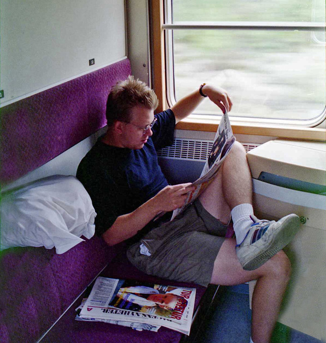 I vår tågkupé på väg till Kiruna 1997 Kebnekaise 1997014 copy
